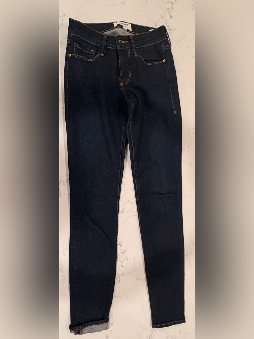Frame Denim Dark Indigo Skinny Jeans